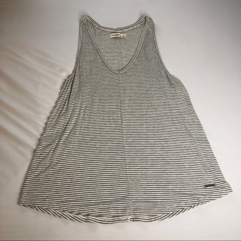 Small Gray and white striped Abercrombie tank top